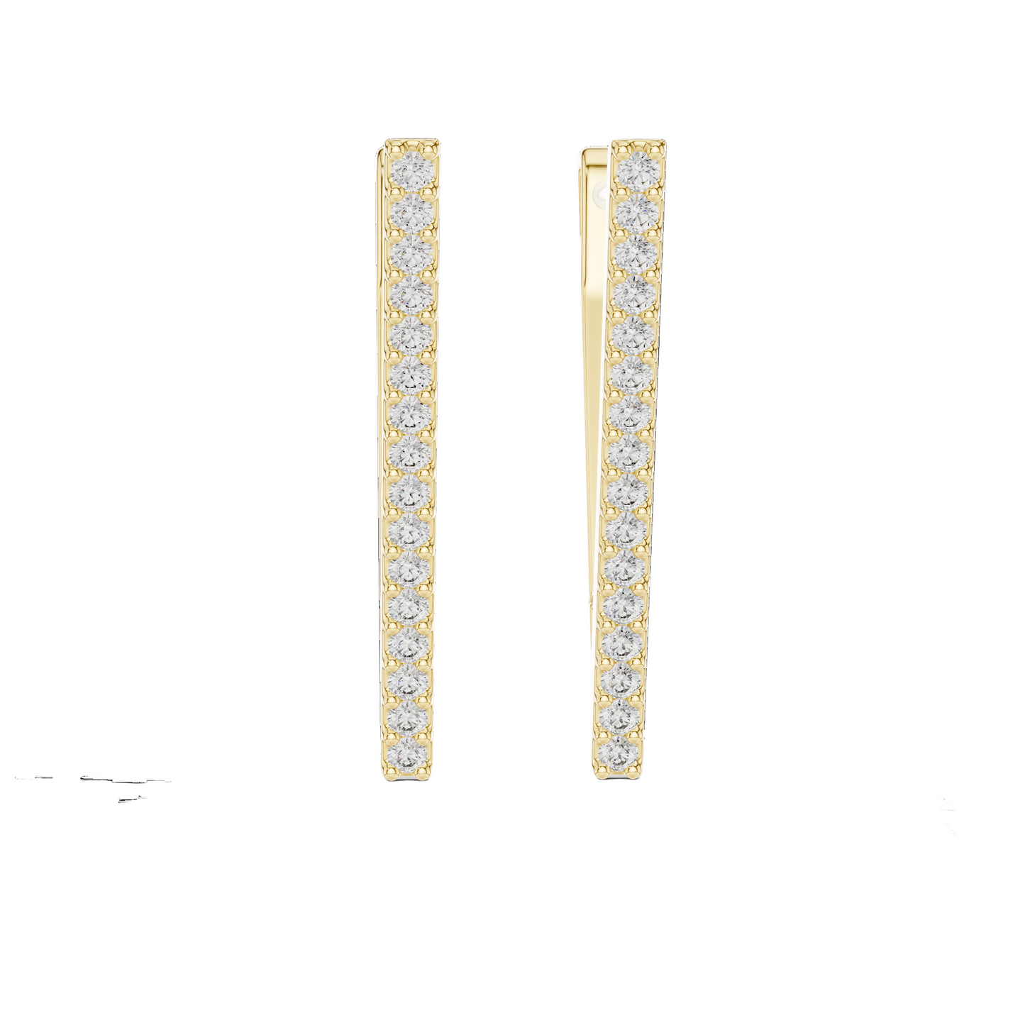 Elegant 18K Gold Vertical Bar Lab-Grown Diamond Earrings | 0.096 Ct VVS-VS EF Clarity | Available in 18K/14K/10K Gold & 925 Silver | Rose, Yellow, White Gold & Moissanite Options