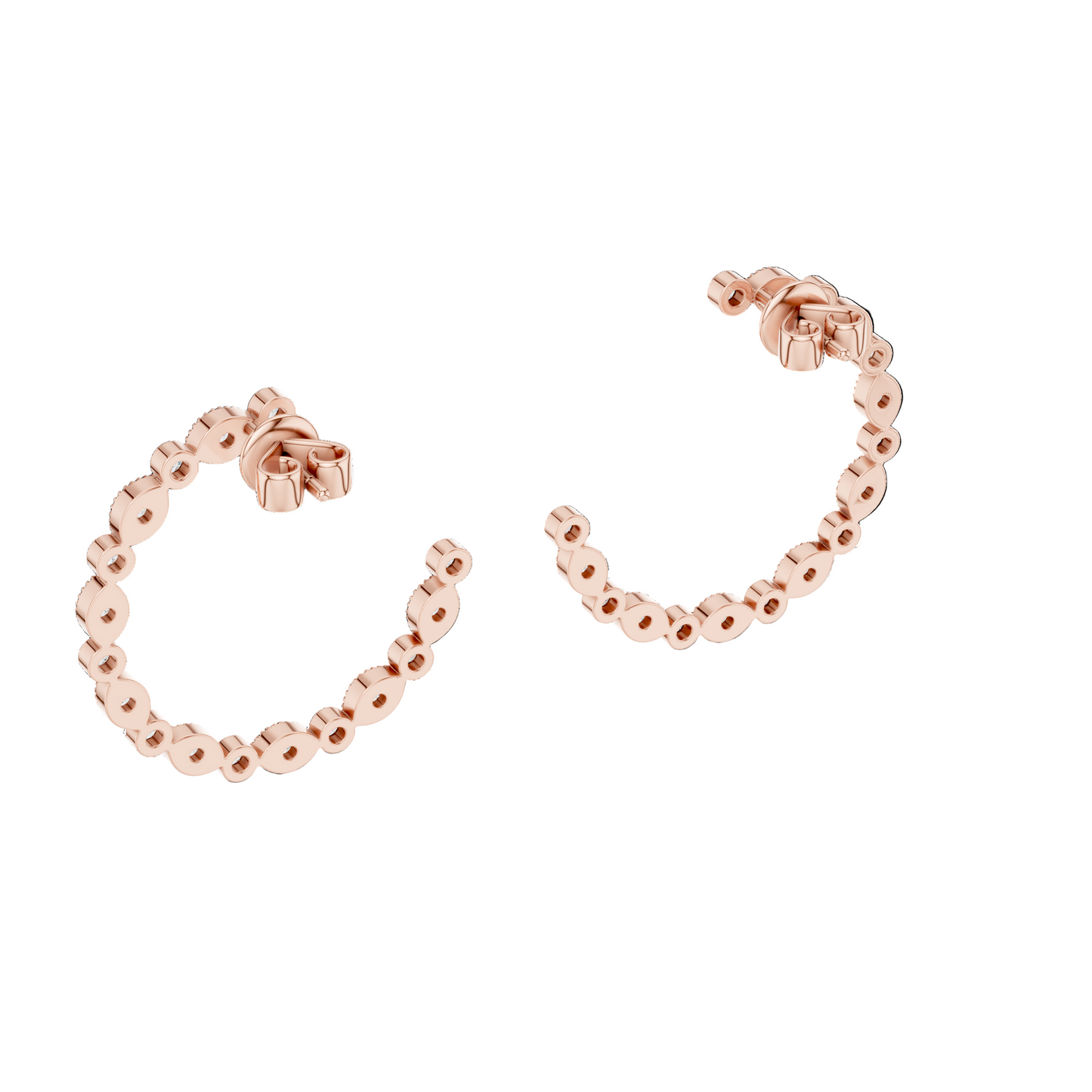 0.18 CT Lab-Grown VVS-VS-EF CVD Diamond Hoop Earrings | Available in 18KT, 14KT, 10KT Gold & 925 Silver | Rose, Yellow, White Gold & Moissanite Options