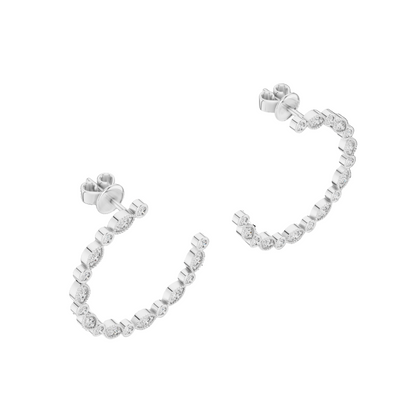 0.18 CT Lab-Grown VVS-VS-EF CVD Diamond Hoop Earrings | Available in 18KT, 14KT, 10KT Gold & 925 Silver | Rose, Yellow, White Gold & Moissanite Options
