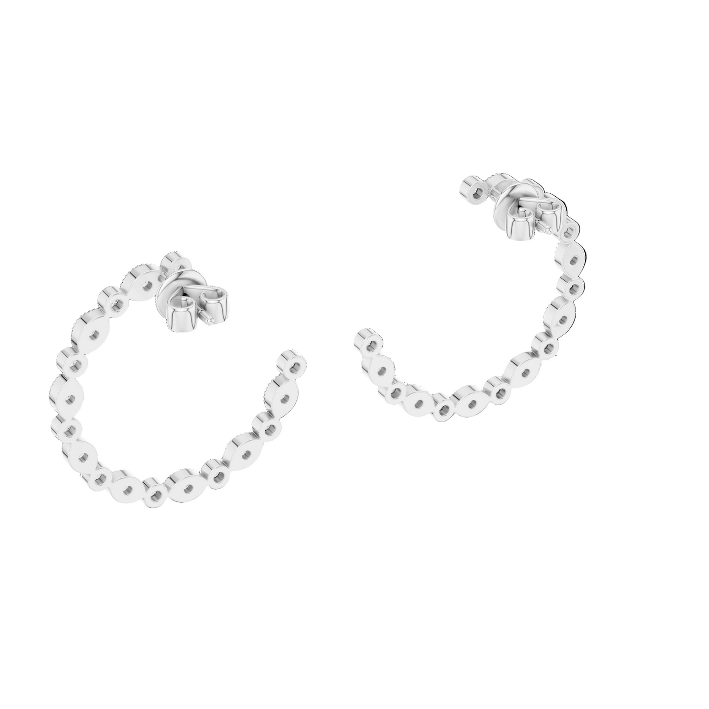 0.18 CT Lab-Grown VVS-VS-EF CVD Diamond Hoop Earrings | Available in 18KT, 14KT, 10KT Gold & 925 Silver | Rose, Yellow, White Gold & Moissanite Options