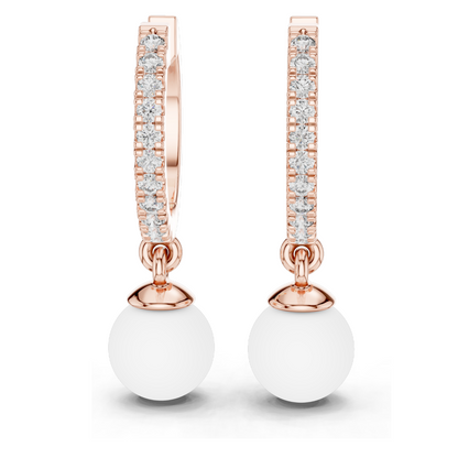 Elegant 18kt Gold Earrings with 0.176 CT Lab Grown Diamonds & Moissanite | Round Cut | Rose, Yellow, White Gold | Luxury Fine Jewelry