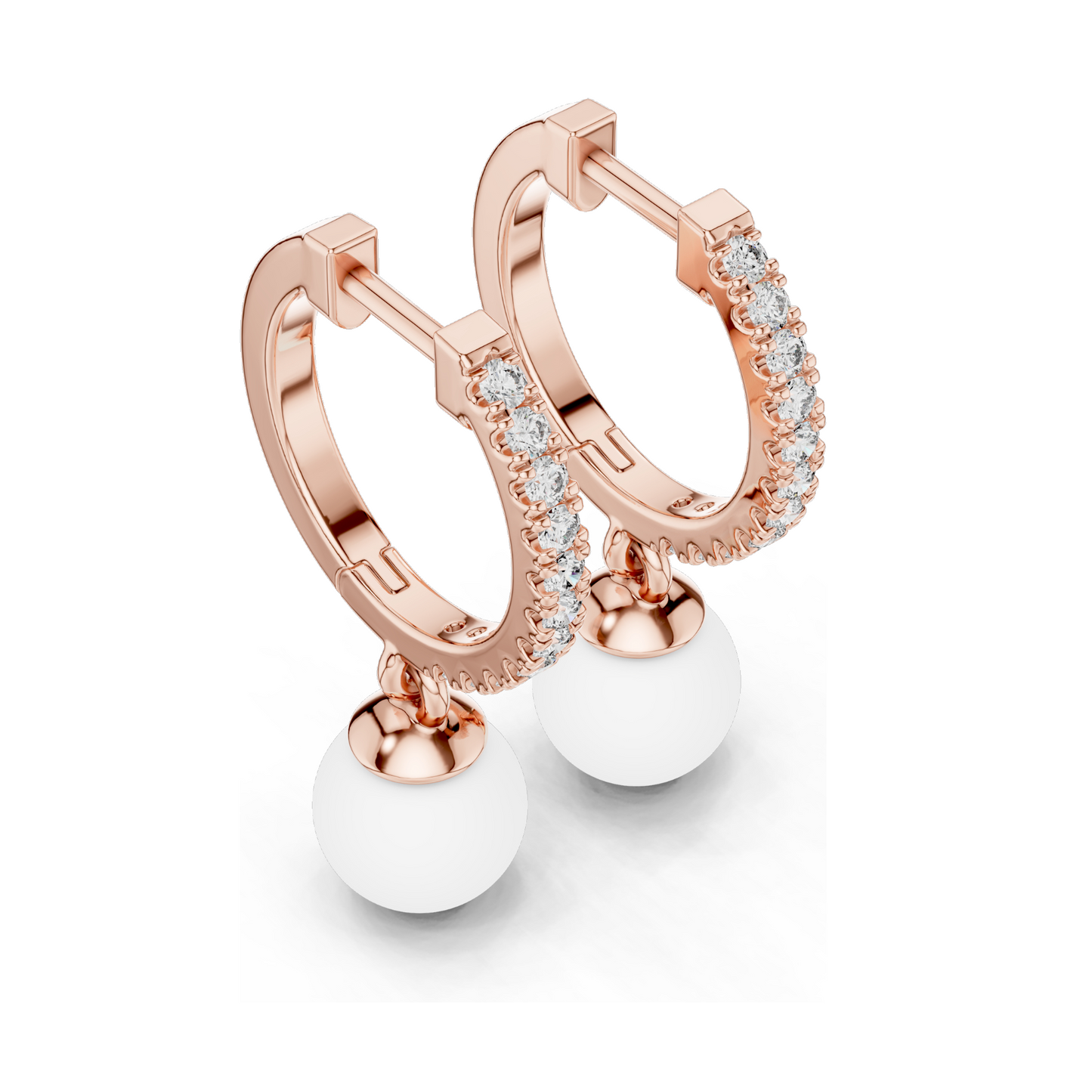 Elegant 18kt Gold Earrings with 0.176 CT Lab Grown Diamonds & Moissanite | Round Cut | Rose, Yellow, White Gold | Luxury Fine Jewelry
