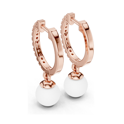 Elegant 18kt Gold Earrings with 0.176 CT Lab Grown Diamonds & Moissanite | Round Cut | Rose, Yellow, White Gold | Luxury Fine Jewelry