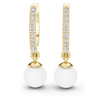 Elegant 18kt Gold Earrings with 0.176 CT Lab Grown Diamonds & Moissanite | Round Cut | Rose, Yellow, White Gold | Luxury Fine Jewelry