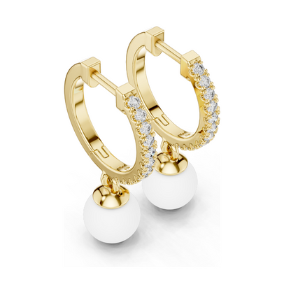 Elegant 18kt Gold Earrings with 0.176 CT Lab Grown Diamonds & Moissanite | Round Cut | Rose, Yellow, White Gold | Luxury Fine Jewelry