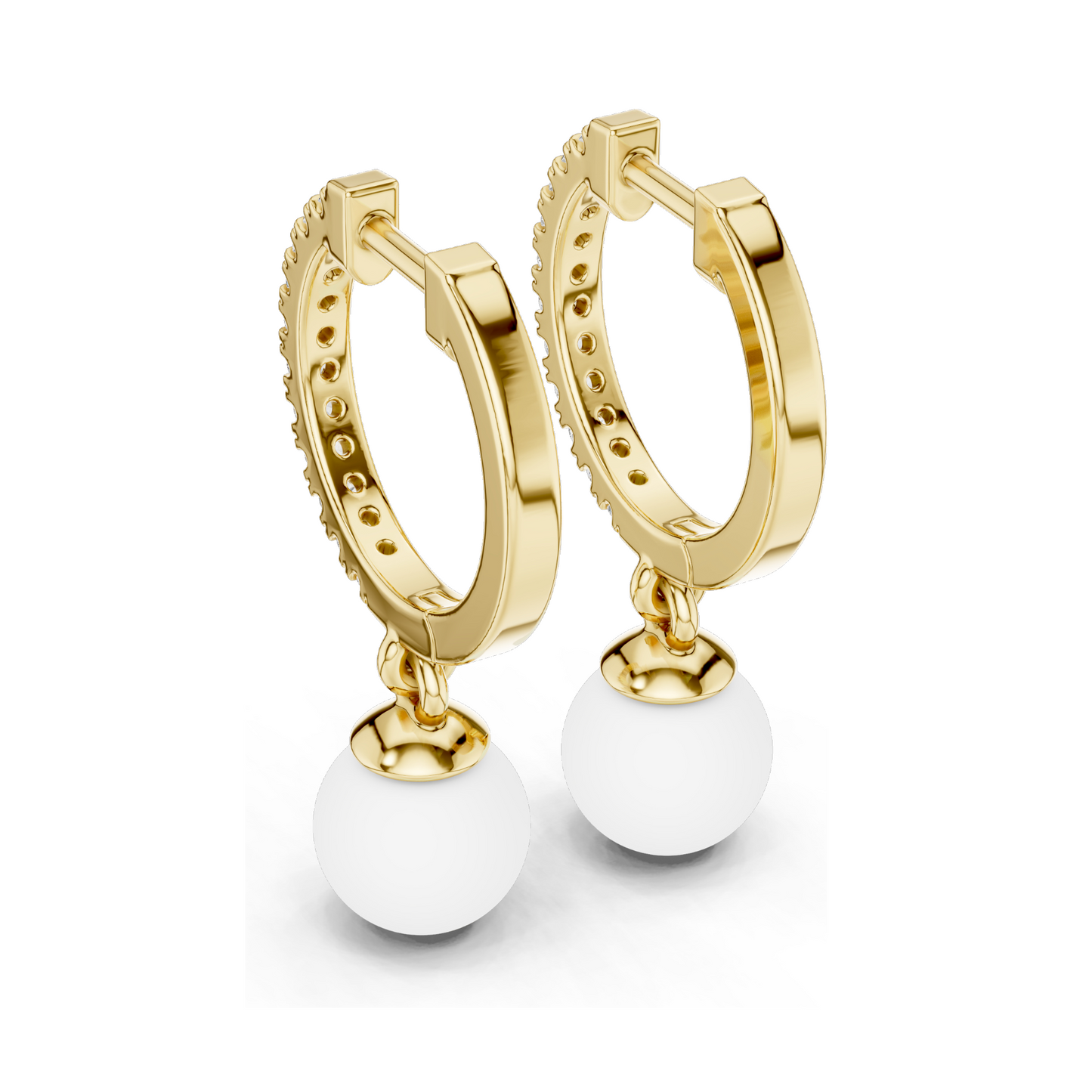 Elegant 18kt Gold Earrings with 0.176 CT Lab Grown Diamonds & Moissanite | Round Cut | Rose, Yellow, White Gold | Luxury Fine Jewelry