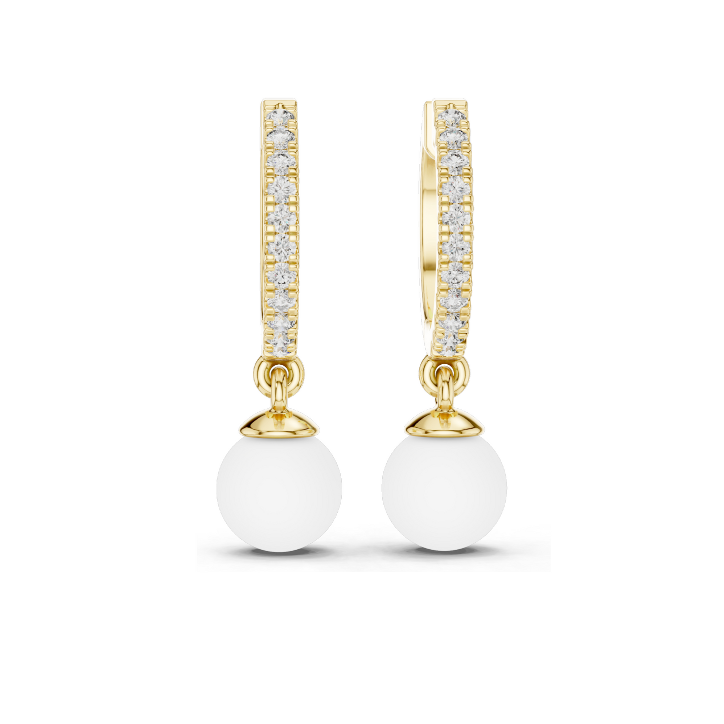 Elegant 18kt Gold Earrings with 0.176 CT Lab Grown Diamonds & Moissanite | Round Cut | Rose, Yellow, White Gold | Luxury Fine Jewelry