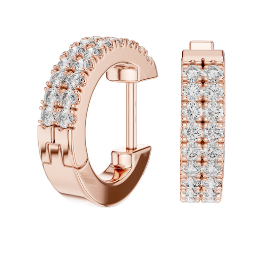 0.2 CT Lab Diamond Hoop Earrings for Women | VVS-VS EF Clarity | 18KT, 14KT, 10KT Gold & 925 Silver | Rose, Yellow, White Gold & Moissanite Options