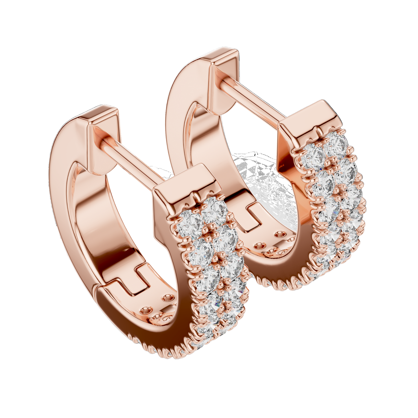 0.2 CT Lab Diamond Hoop Earrings for Women | VVS-VS EF Clarity | 18KT, 14KT, 10KT Gold & 925 Silver | Rose, Yellow, White Gold & Moissanite Options