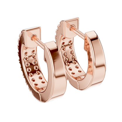 0.2 CT Lab Diamond Hoop Earrings for Women | VVS-VS EF Clarity | 18KT, 14KT, 10KT Gold & 925 Silver | Rose, Yellow, White Gold & Moissanite Options