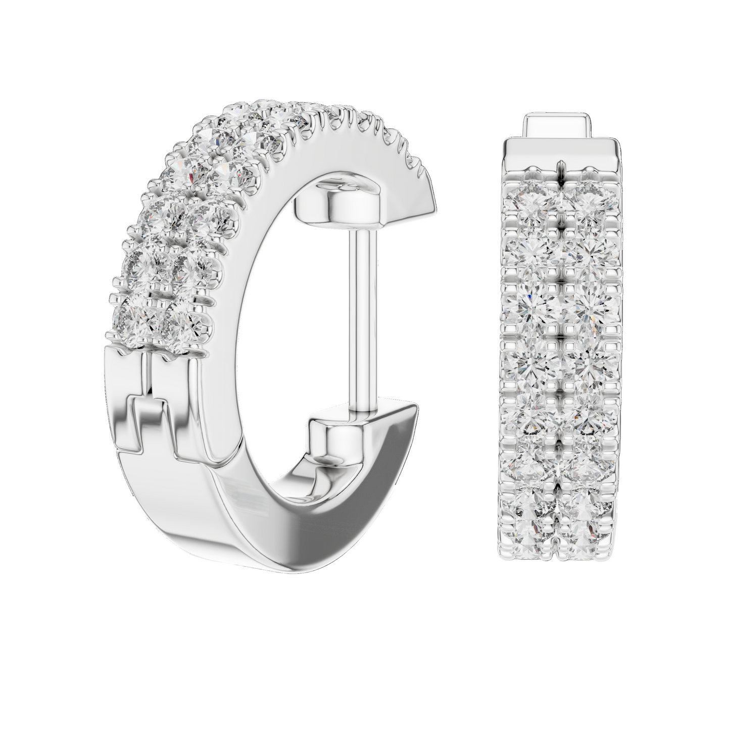 0.2 CT Lab Diamond Hoop Earrings for Women | VVS-VS EF Clarity | 18KT, 14KT, 10KT Gold & 925 Silver | Rose, Yellow, White Gold & Moissanite Options