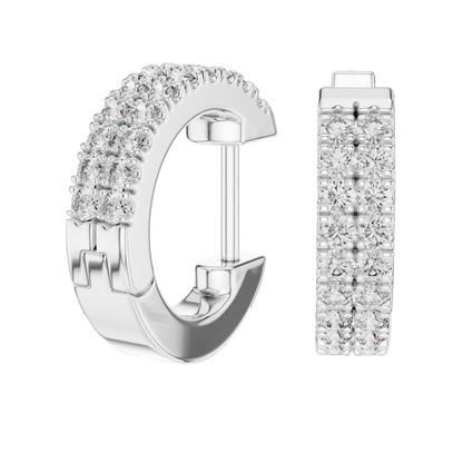 0.2 CT Lab Diamond Hoop Earrings for Women | VVS-VS EF Clarity | 18KT, 14KT, 10KT Gold & 925 Silver | Rose, Yellow, White Gold & Moissanite Options