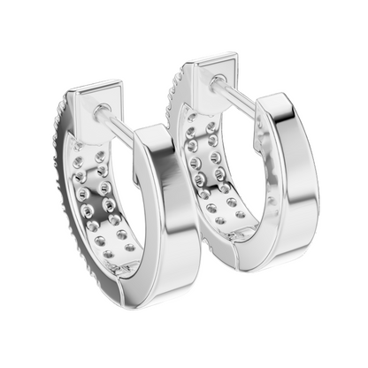 0.2 CT Lab Diamond Hoop Earrings for Women | VVS-VS EF Clarity | 18KT, 14KT, 10KT Gold & 925 Silver | Rose, Yellow, White Gold & Moissanite Options