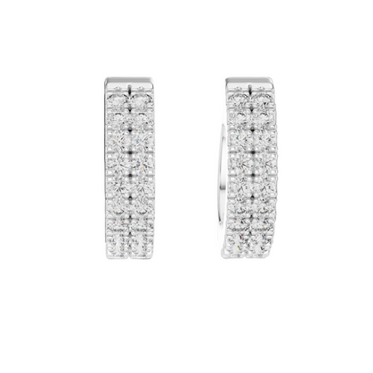 0.2 CT Lab Diamond Hoop Earrings for Women | VVS-VS EF Clarity | 18KT, 14KT, 10KT Gold & 925 Silver | Rose, Yellow, White Gold & Moissanite Options