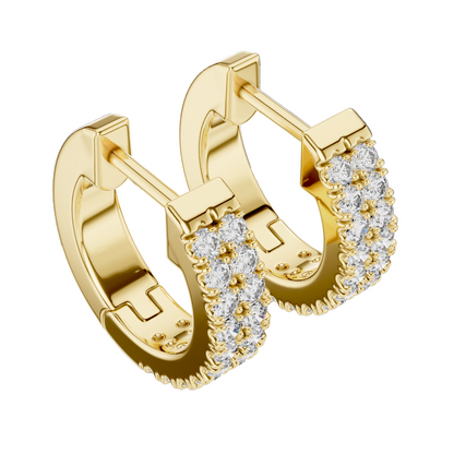 0.2 CT Lab Diamond Hoop Earrings for Women | VVS-VS EF Clarity | 18KT, 14KT, 10KT Gold & 925 Silver | Rose, Yellow, White Gold & Moissanite Options