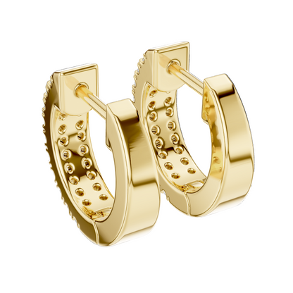 0.2 CT Lab Diamond Hoop Earrings for Women | VVS-VS EF Clarity | 18KT, 14KT, 10KT Gold & 925 Silver | Rose, Yellow, White Gold & Moissanite Options