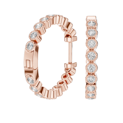 0.36ct Lab Diamond & Moissanite Hoop Earrings for Women | VVS-VS EF Clarity | 18KT, 14KT, 10KT Gold & 925 Silver | Rose, Yellow, White Gold Options
