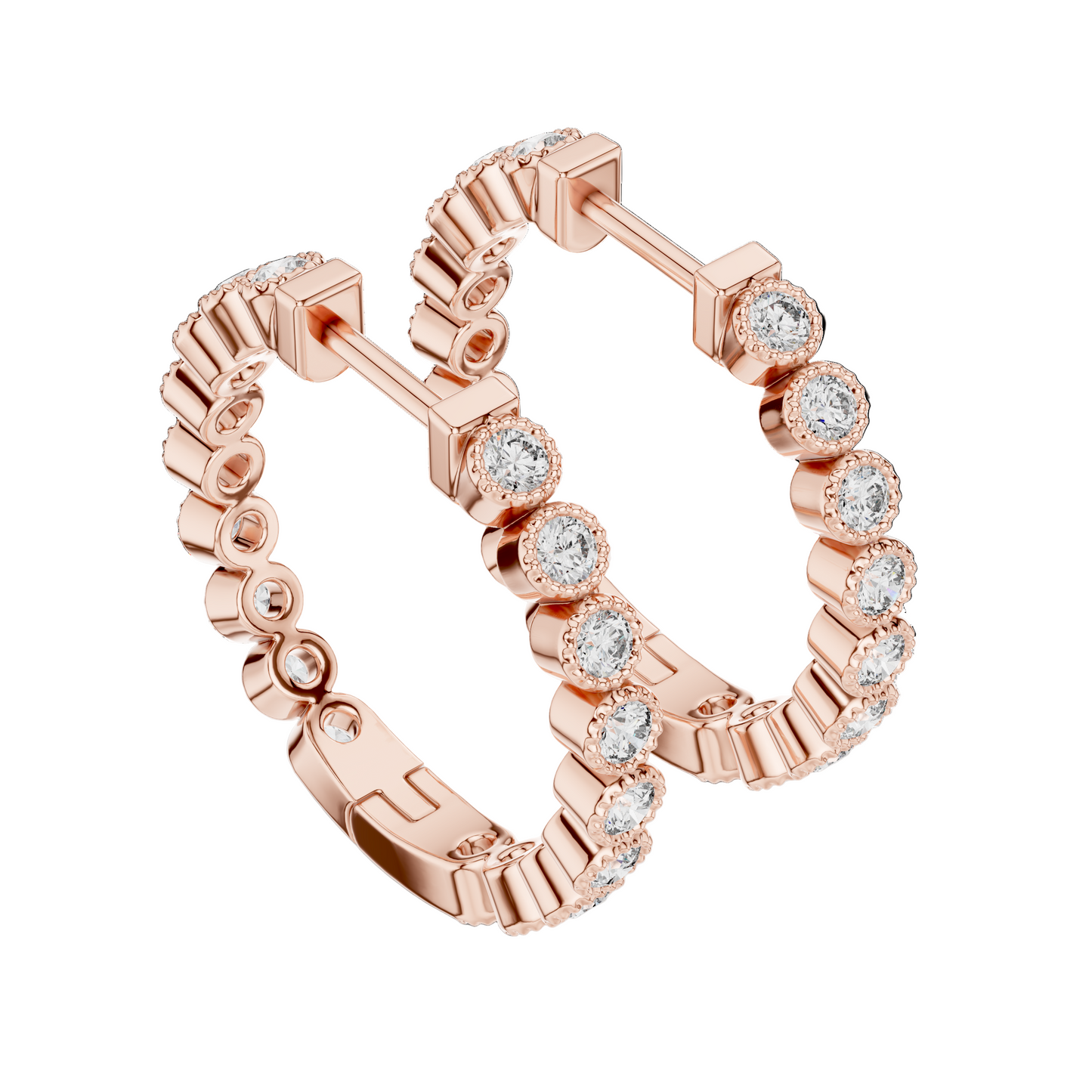 0.36ct Lab Diamond & Moissanite Hoop Earrings for Women | VVS-VS EF Clarity | 18KT, 14KT, 10KT Gold & 925 Silver | Rose, Yellow, White Gold Options