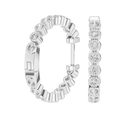 0.36ct Lab Diamond & Moissanite Hoop Earrings for Women | VVS-VS EF Clarity | 18KT, 14KT, 10KT Gold & 925 Silver | Rose, Yellow, White Gold Options