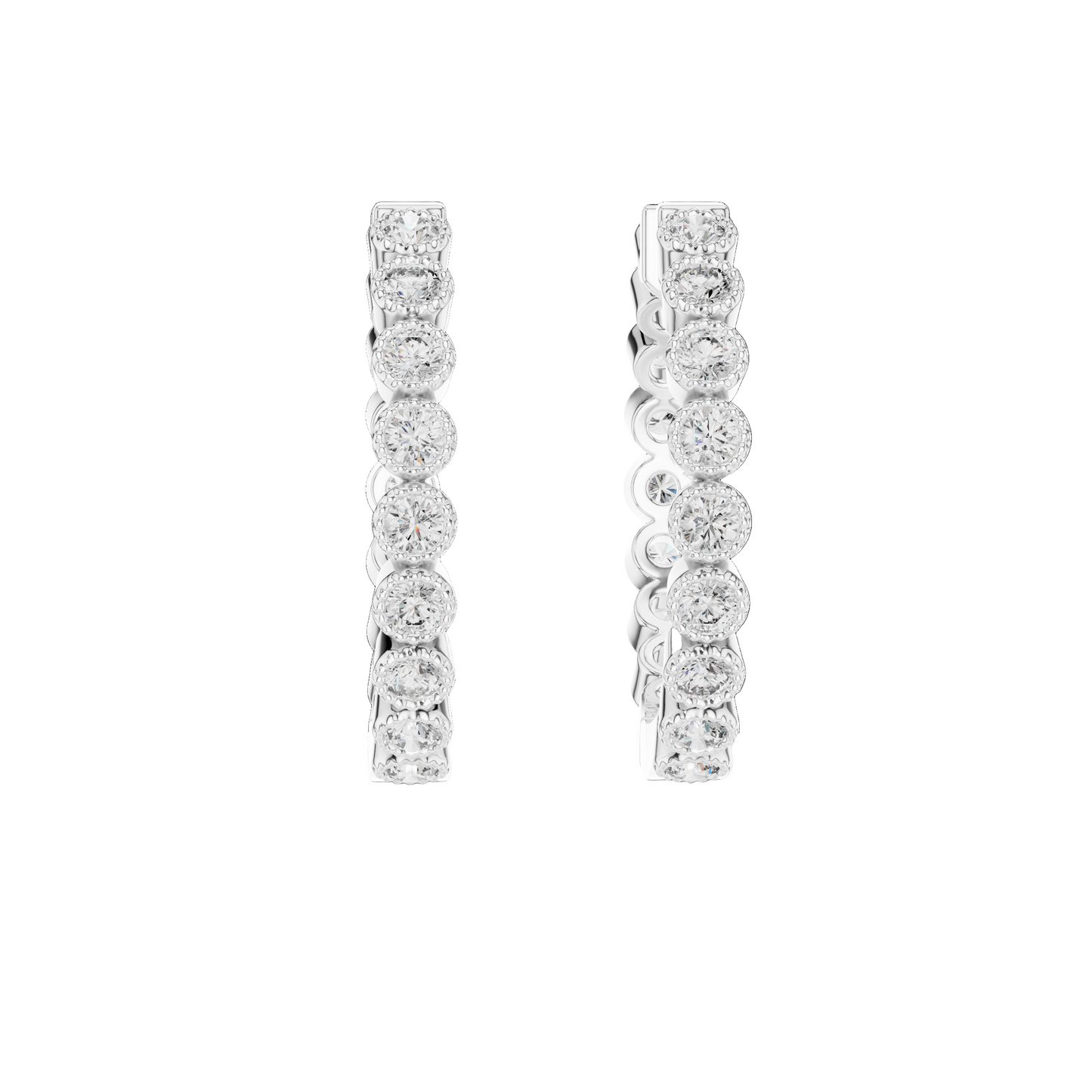 0.36ct Lab Diamond & Moissanite Hoop Earrings for Women | VVS-VS EF Clarity | 18KT, 14KT, 10KT Gold & 925 Silver | Rose, Yellow, White Gold Options