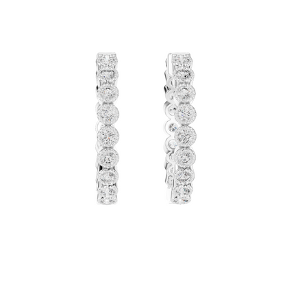 0.36ct Lab Diamond & Moissanite Hoop Earrings for Women | VVS-VS EF Clarity | 18KT, 14KT, 10KT Gold & 925 Silver | Rose, Yellow, White Gold Options