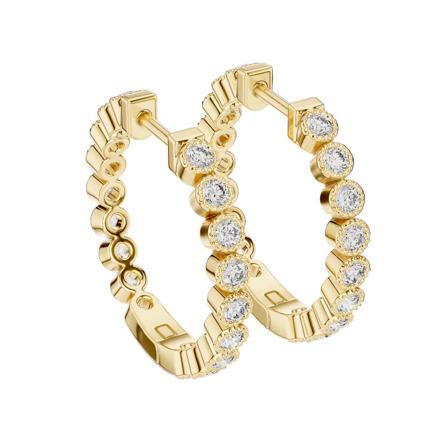 0.36ct Lab Diamond & Moissanite Hoop Earrings for Women | VVS-VS EF Clarity | 18KT, 14KT, 10KT Gold & 925 Silver | Rose, Yellow, White Gold Options