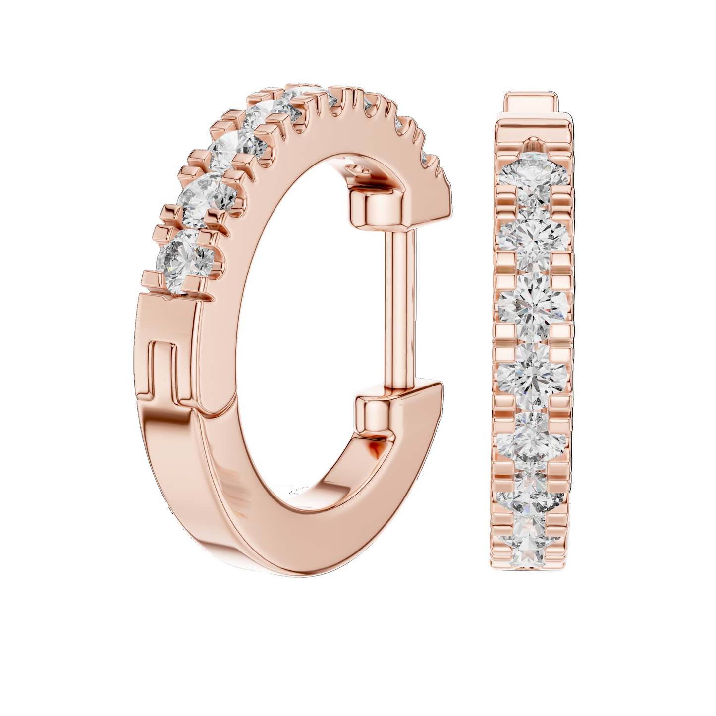 0.24ct Lab Diamond Hoop Earrings for Women | VVS-VS EF Clarity | 18KT, 14KT, 10KT Gold & 925 Silver | Rose, Yellow, White Gold & Moissanite Options