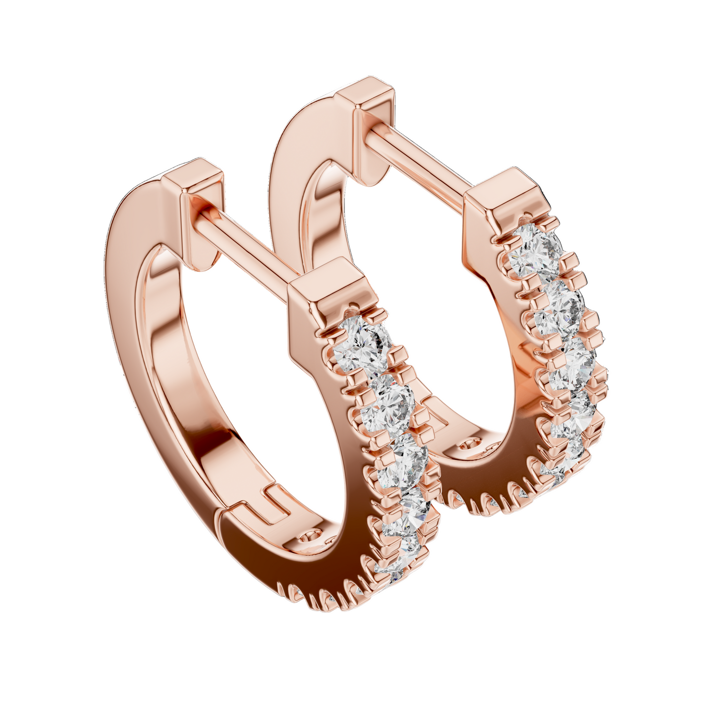 0.24ct Lab Diamond Hoop Earrings for Women | VVS-VS EF Clarity | 18KT, 14KT, 10KT Gold & 925 Silver | Rose, Yellow, White Gold & Moissanite Options