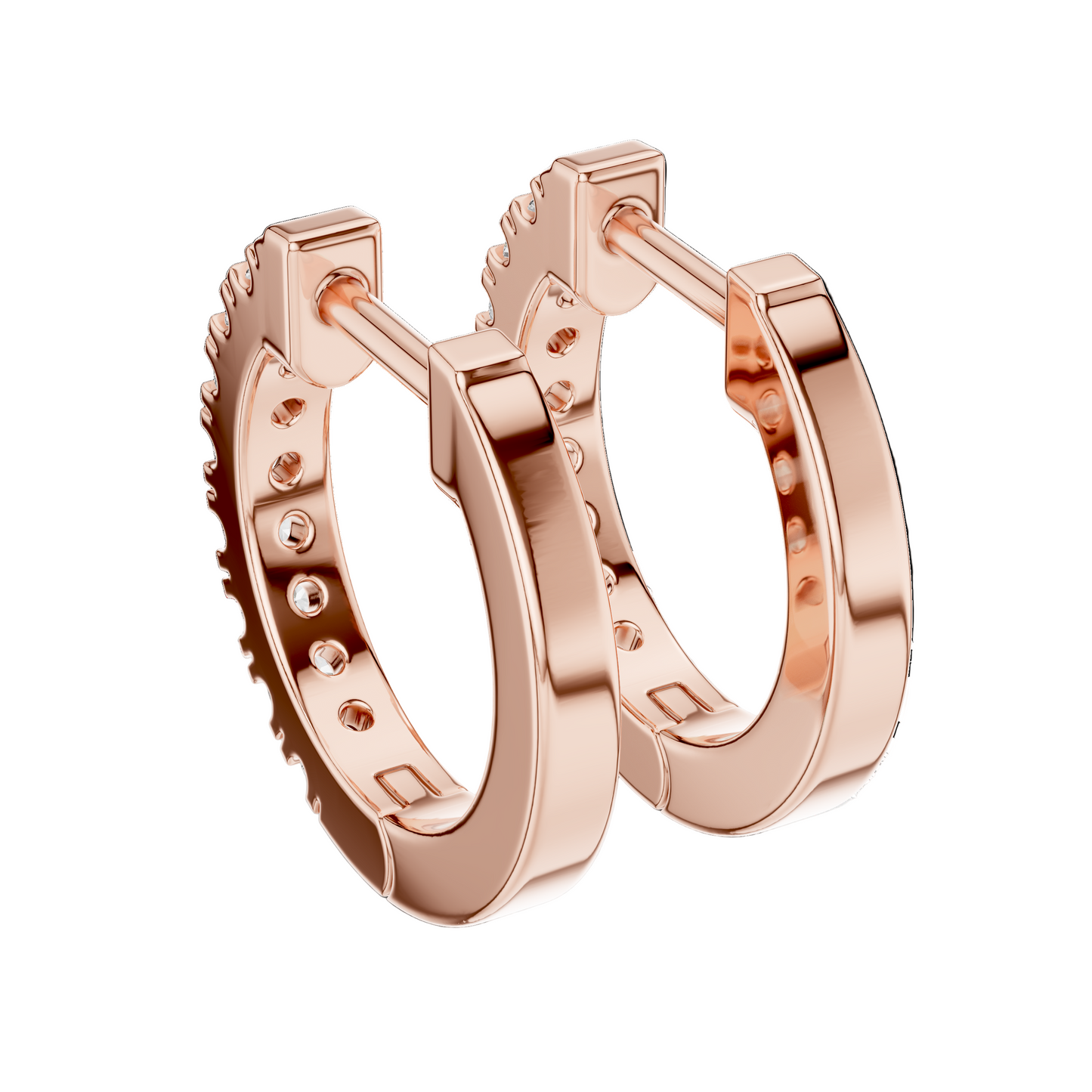 0.24ct Lab Diamond Hoop Earrings for Women | VVS-VS EF Clarity | 18KT, 14KT, 10KT Gold & 925 Silver | Rose, Yellow, White Gold & Moissanite Options