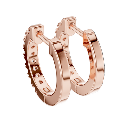 0.24ct Lab Diamond Hoop Earrings for Women | VVS-VS EF Clarity | 18KT, 14KT, 10KT Gold & 925 Silver | Rose, Yellow, White Gold & Moissanite Options