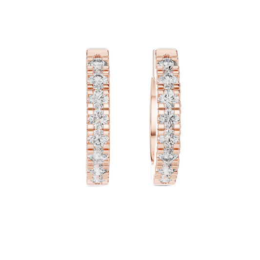 0.24ct Lab Diamond Hoop Earrings for Women | VVS-VS EF Clarity | 18KT, 14KT, 10KT Gold & 925 Silver | Rose, Yellow, White Gold & Moissanite Options