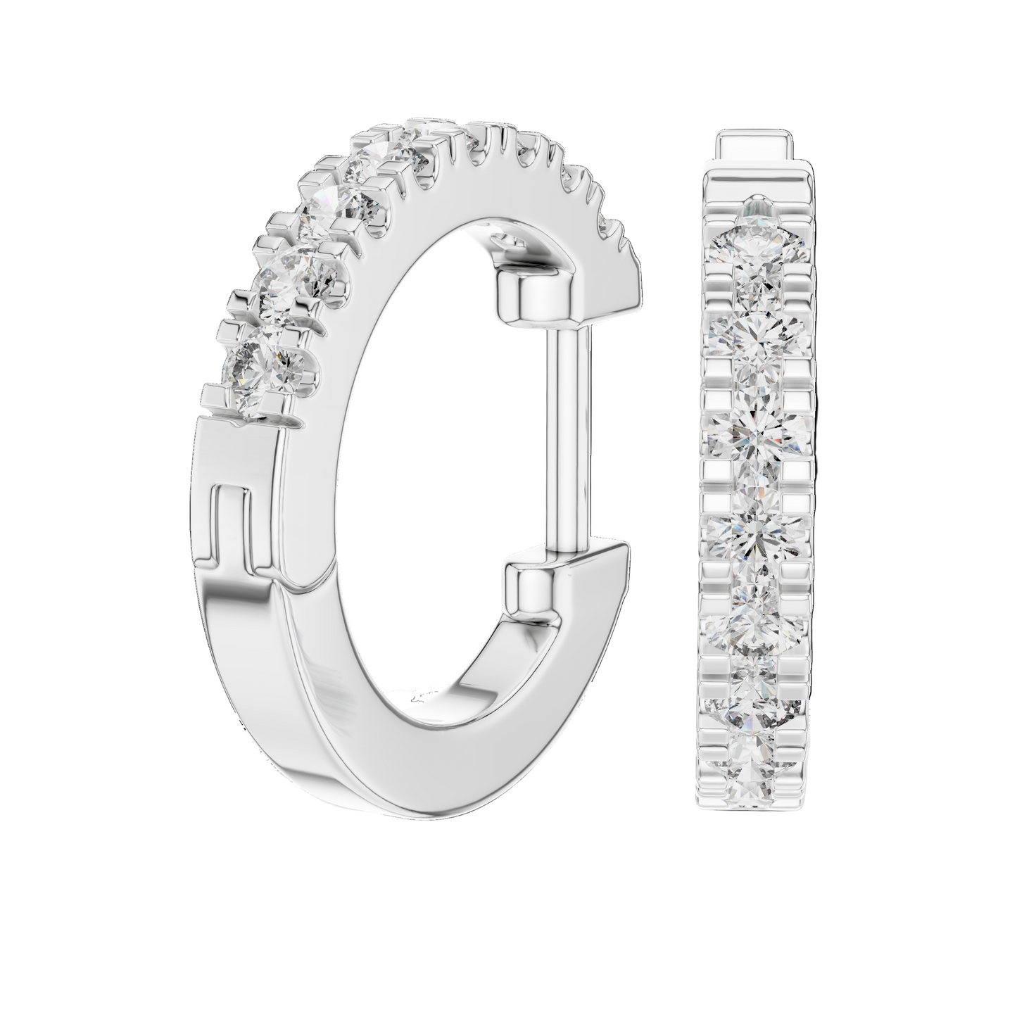 0.24ct Lab Diamond Hoop Earrings for Women | VVS-VS EF Clarity | 18KT, 14KT, 10KT Gold & 925 Silver | Rose, Yellow, White Gold & Moissanite Options