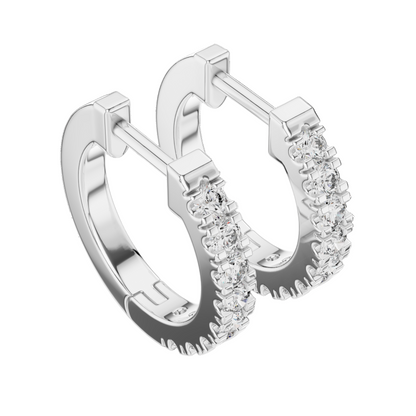 0.24ct Lab Diamond Hoop Earrings for Women | VVS-VS EF Clarity | 18KT, 14KT, 10KT Gold & 925 Silver | Rose, Yellow, White Gold & Moissanite Options