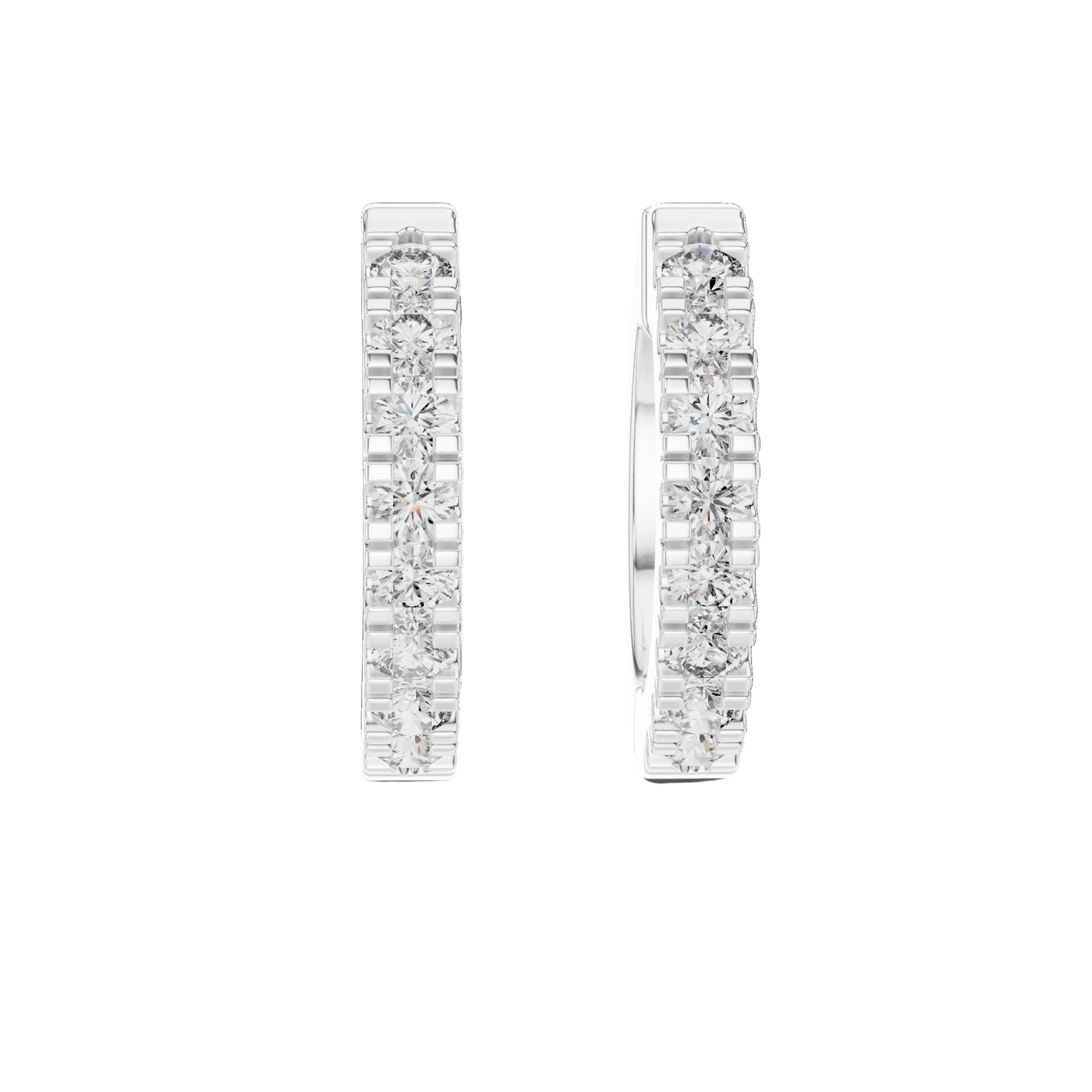 0.24ct Lab Diamond Hoop Earrings for Women | VVS-VS EF Clarity | 18KT, 14KT, 10KT Gold & 925 Silver | Rose, Yellow, White Gold & Moissanite Options
