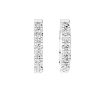 0.24ct Lab Diamond Hoop Earrings for Women | VVS-VS EF Clarity | 18KT, 14KT, 10KT Gold & 925 Silver | Rose, Yellow, White Gold & Moissanite Options