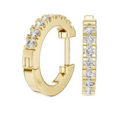 0.24ct Lab Diamond Hoop Earrings for Women | VVS-VS EF Clarity | 18KT, 14KT, 10KT Gold & 925 Silver | Rose, Yellow, White Gold & Moissanite Options