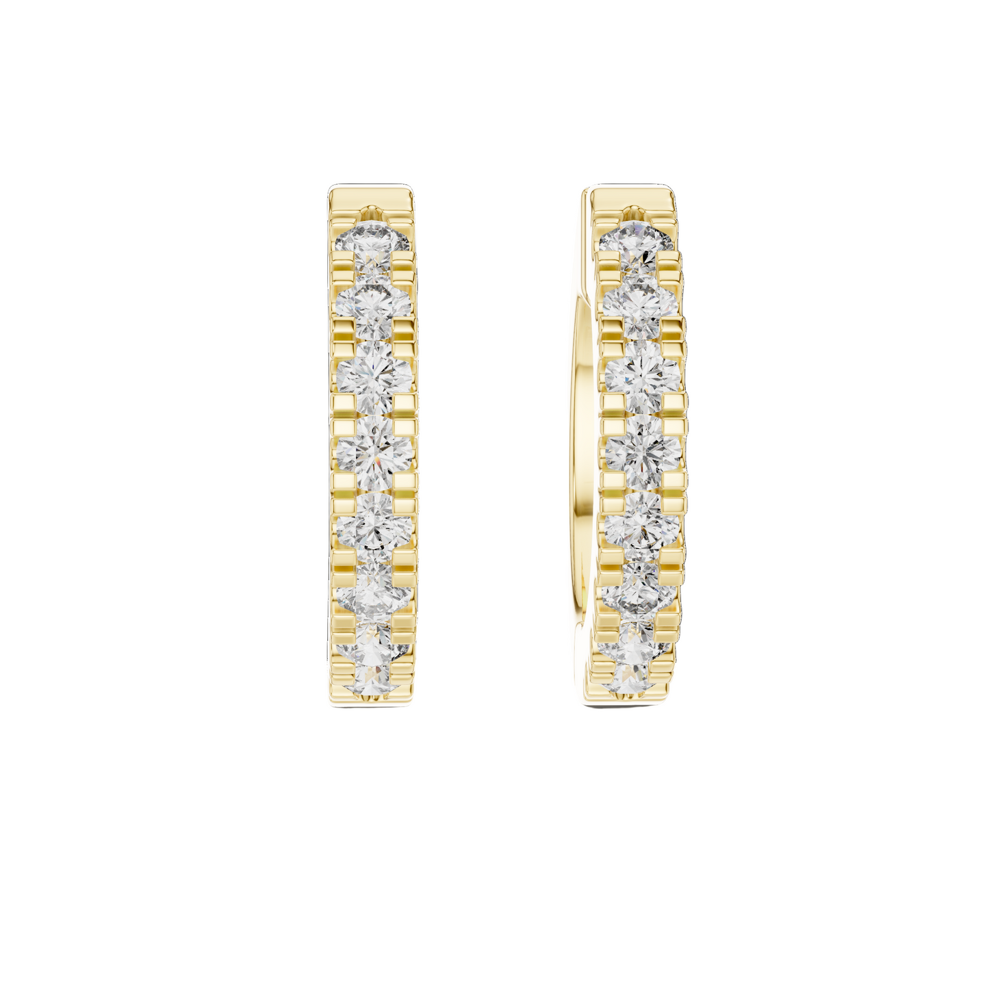 0.24ct Lab Diamond Hoop Earrings for Women | VVS-VS EF Clarity | 18KT, 14KT, 10KT Gold & 925 Silver | Rose, Yellow, White Gold & Moissanite Options