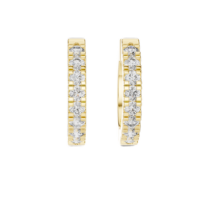 0.24ct Lab Diamond Hoop Earrings for Women | VVS-VS EF Clarity | 18KT, 14KT, 10KT Gold & 925 Silver | Rose, Yellow, White Gold & Moissanite Options