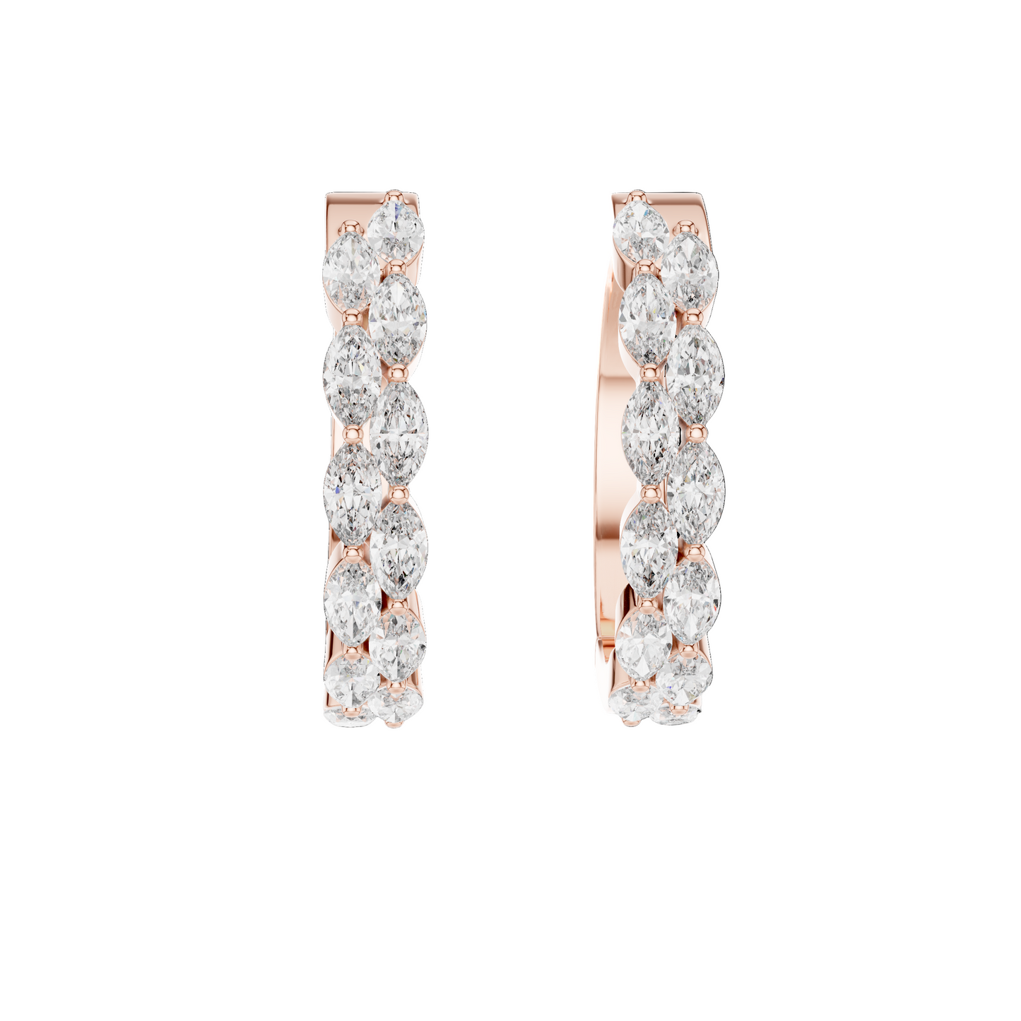 1.60 CT Lab-Created Diamond Hoop Earrings | VVS-VS EF CVD Diamonds | 18KT, 14KT, 10KT Gold & 925 Silver | Rose, Yellow, White Gold & Moissanite Options