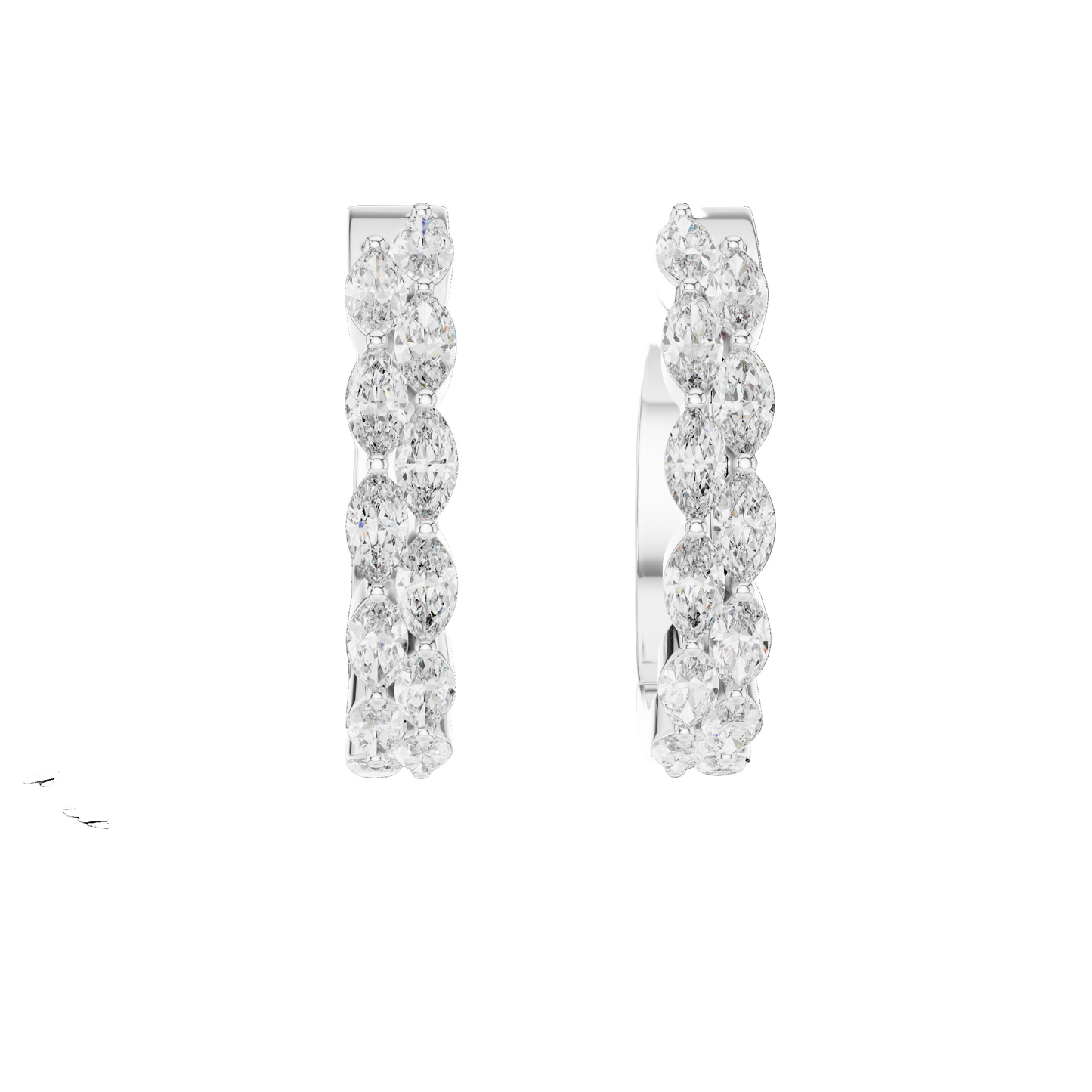 1.60 CT Lab-Created Diamond Hoop Earrings | VVS-VS EF CVD Diamonds | 18KT, 14KT, 10KT Gold & 925 Silver | Rose, Yellow, White Gold & Moissanite Options