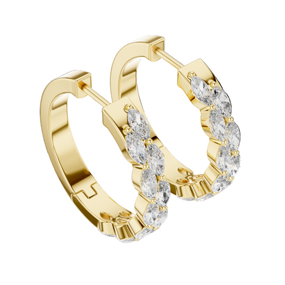 1.60 CT Lab-Created Diamond Hoop Earrings | VVS-VS EF CVD Diamonds | 18KT, 14KT, 10KT Gold & 925 Silver | Rose, Yellow, White Gold & Moissanite Options