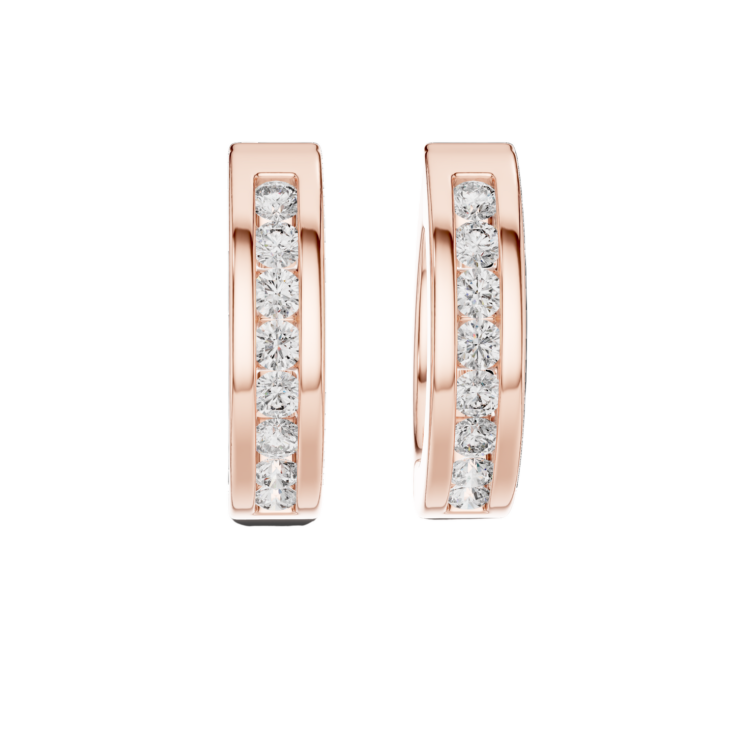 0.144 CT Lab-Grown VVS-VS EF Diamond Hoop Earrings | 18KT, 14KT, 10KT Gold & 925 Silver | Moissanite, Rose, Yellow, White Gold Options
