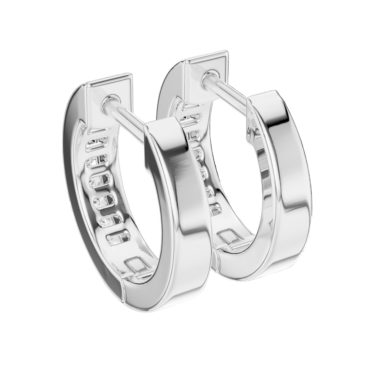 0.144 CT Lab-Grown VVS-VS EF Diamond Hoop Earrings | 18KT, 14KT, 10KT Gold & 925 Silver | Moissanite, Rose, Yellow, White Gold Options