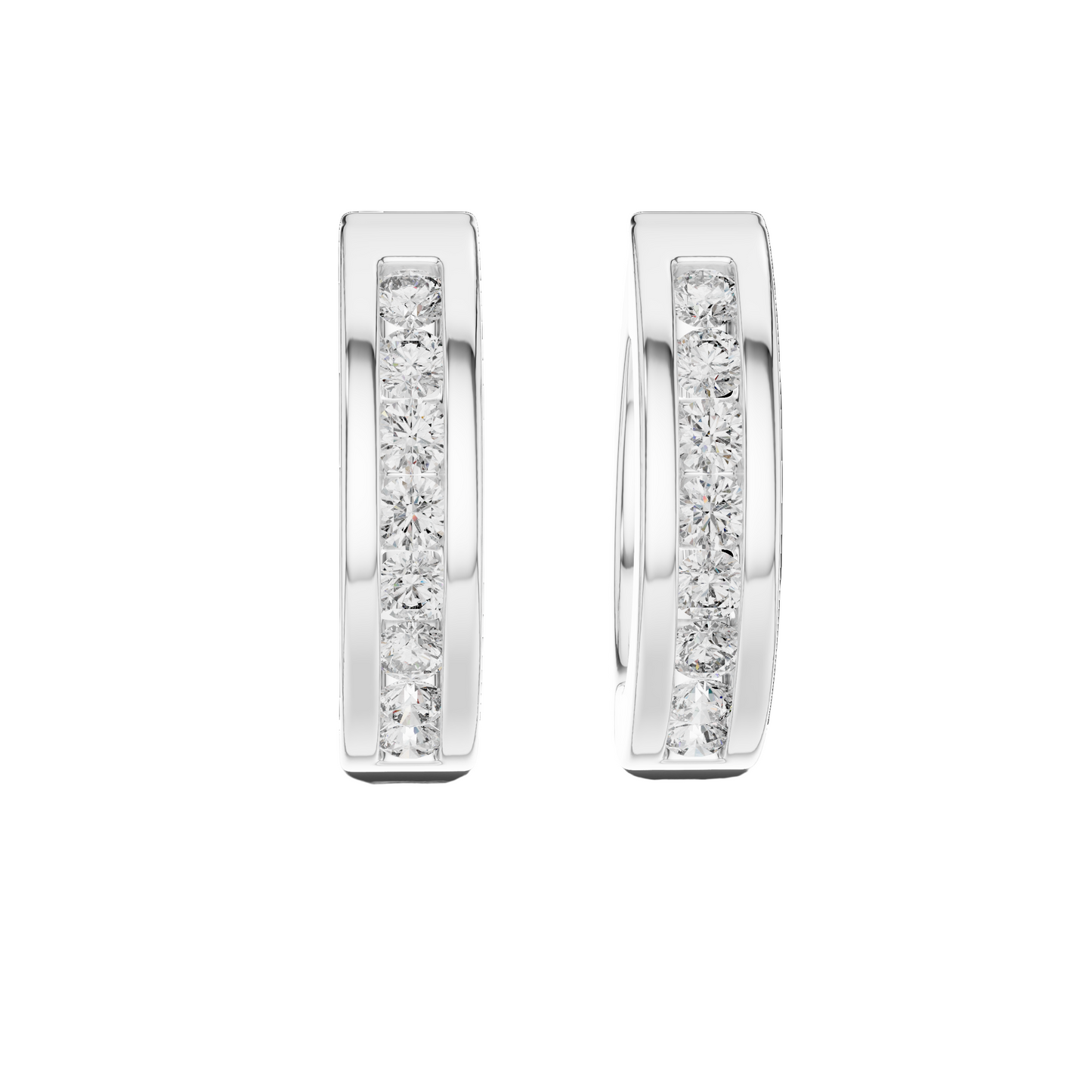 0.144 CT Lab-Grown VVS-VS EF Diamond Hoop Earrings | 18KT, 14KT, 10KT Gold & 925 Silver | Moissanite, Rose, Yellow, White Gold Options