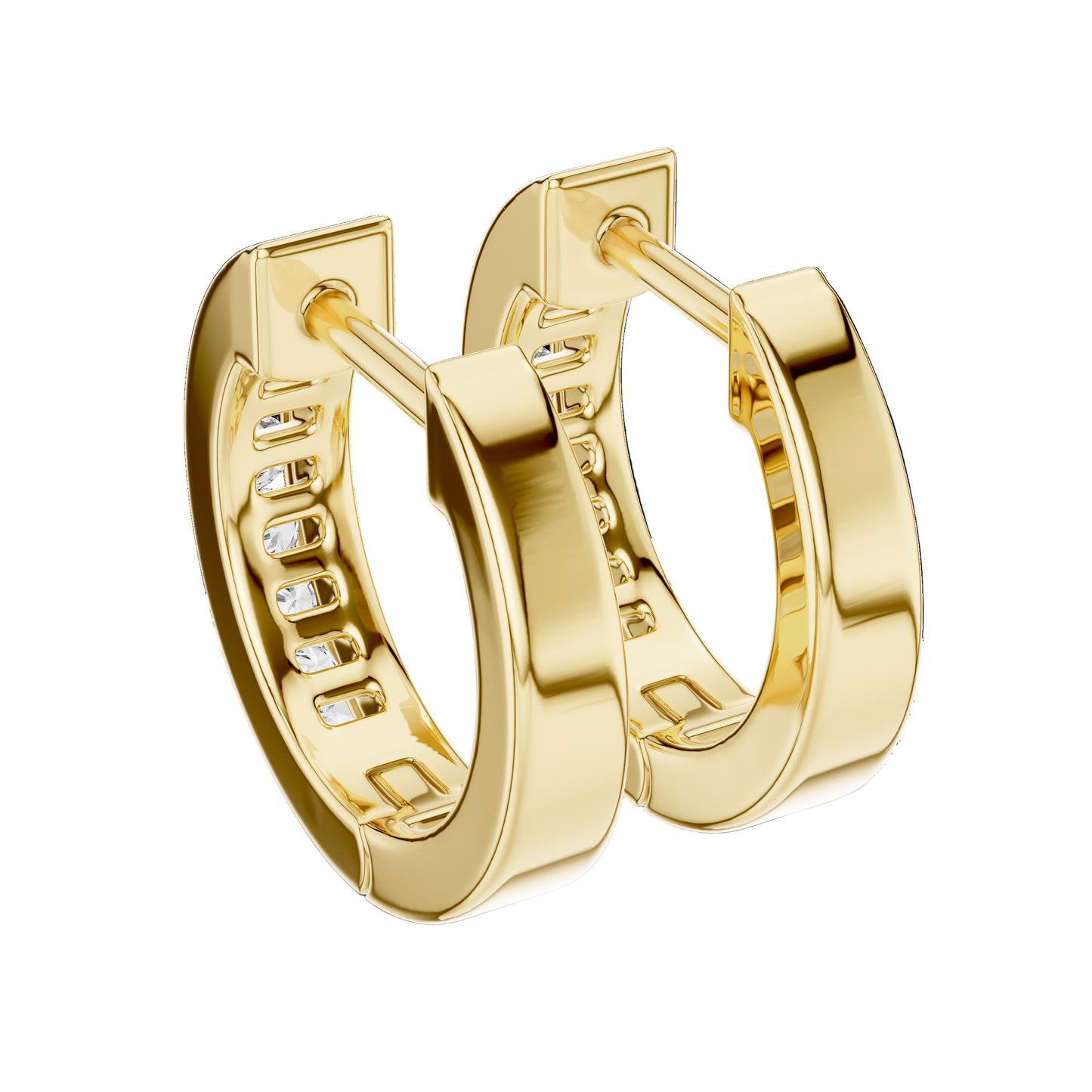 0.144 CT Lab-Grown VVS-VS EF Diamond Hoop Earrings | 18KT, 14KT, 10KT Gold & 925 Silver | Moissanite, Rose, Yellow, White Gold Options