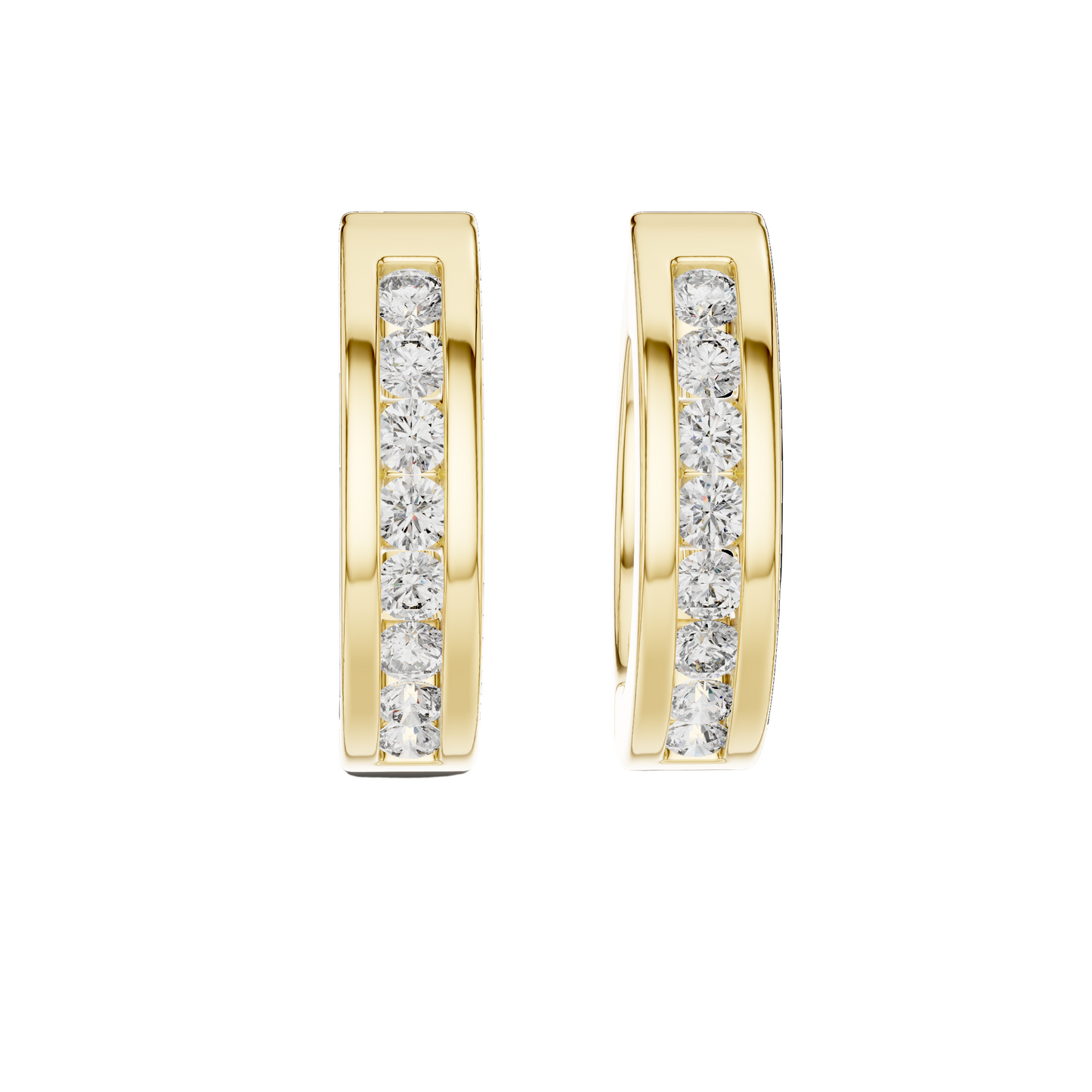 0.144 CT Lab-Grown VVS-VS EF Diamond Hoop Earrings | 18KT, 14KT, 10KT Gold & 925 Silver | Moissanite, Rose, Yellow, White Gold Options