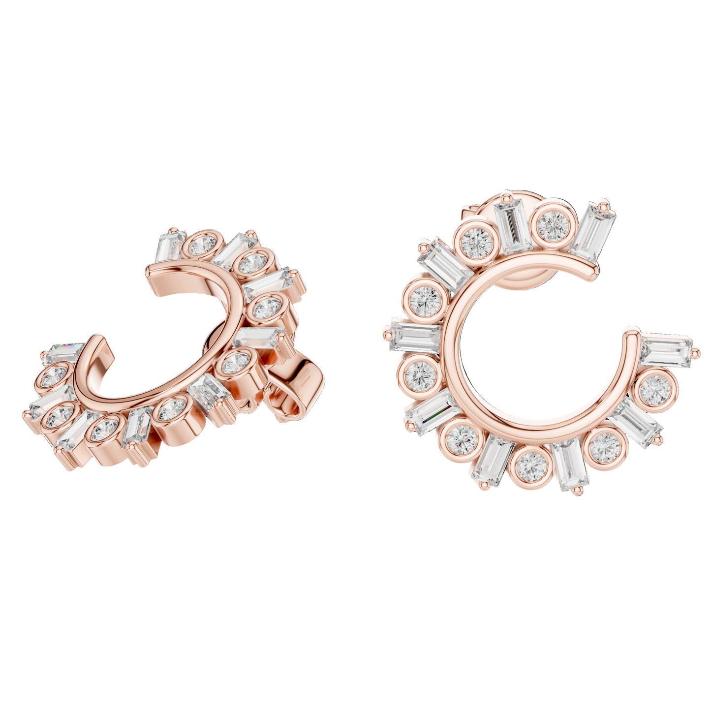 0.7681 Ct Lab Grown VVS-VS-EF CVD Diamond Hoop Earrings | 18KT, 14KT, 10KT Gold & 925 Silver | Moissanite, Rose, Yellow, White Gold Options
