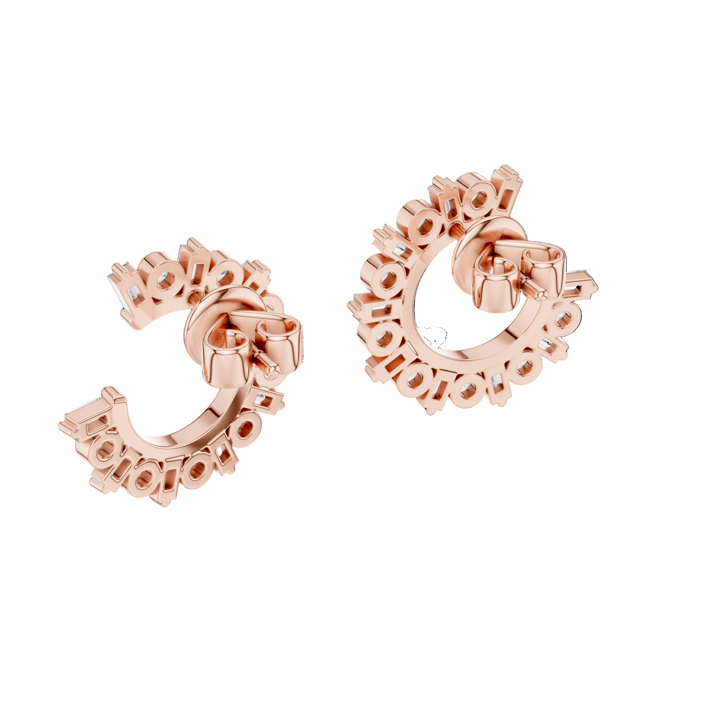 0.7681 Ct Lab Grown VVS-VS-EF CVD Diamond Hoop Earrings | 18KT, 14KT, 10KT Gold & 925 Silver | Moissanite, Rose, Yellow, White Gold Options