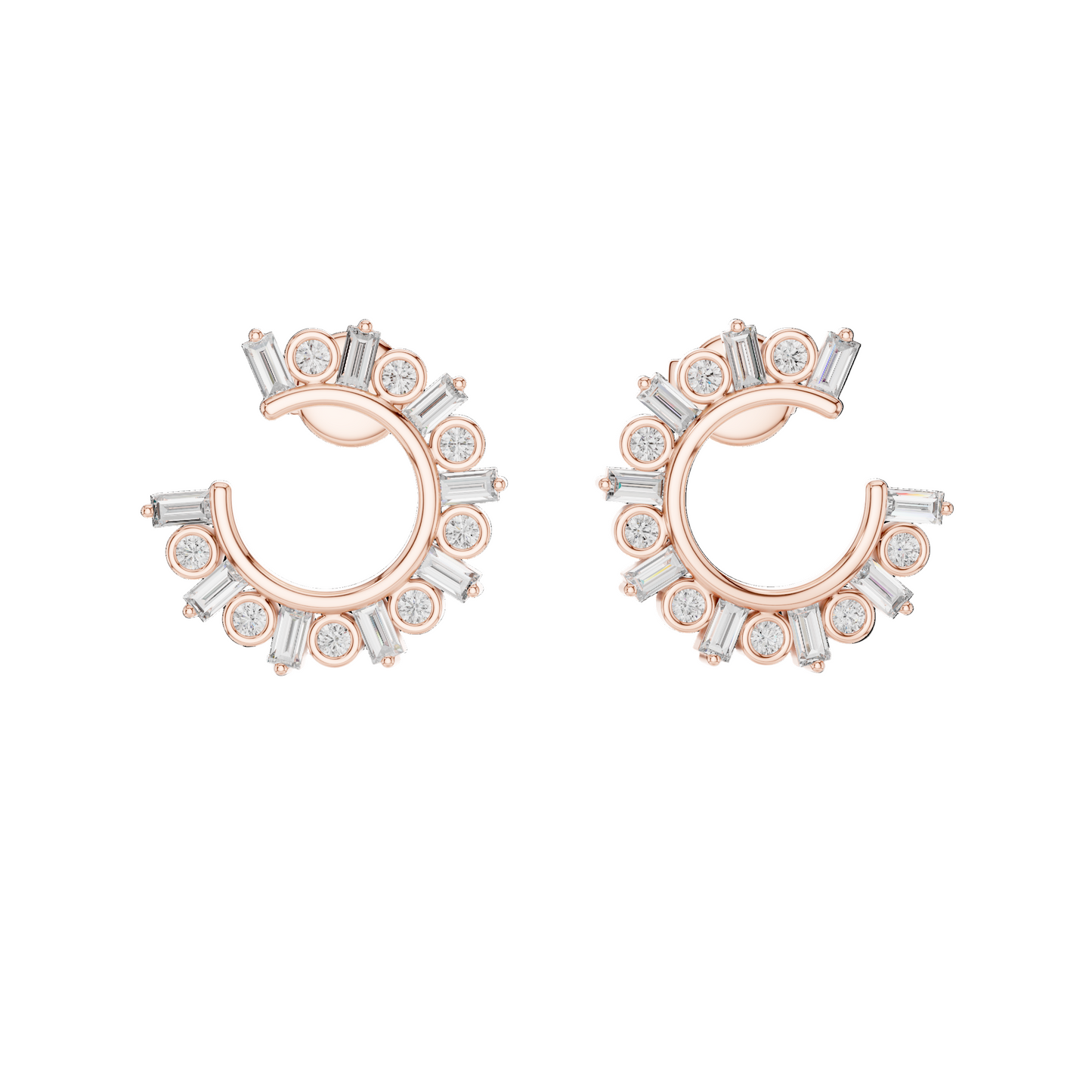 0.7681 Ct Lab Grown VVS-VS-EF CVD Diamond Hoop Earrings | 18KT, 14KT, 10KT Gold & 925 Silver | Moissanite, Rose, Yellow, White Gold Options