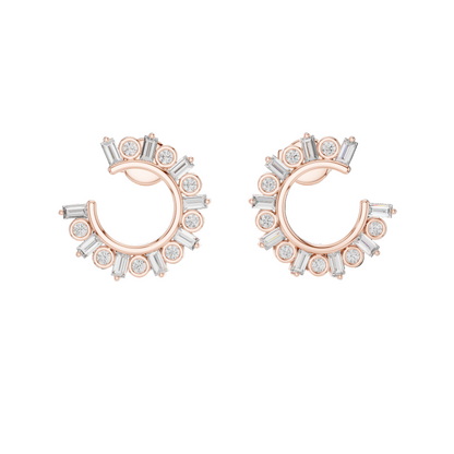0.7681 Ct Lab Grown VVS-VS-EF CVD Diamond Hoop Earrings | 18KT, 14KT, 10KT Gold & 925 Silver | Moissanite, Rose, Yellow, White Gold Options